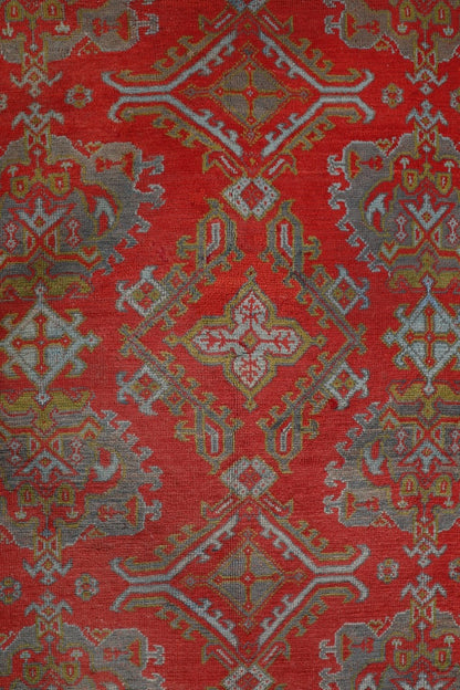 Handmade Fine Antique Turkish Oushak Wool Area Rug