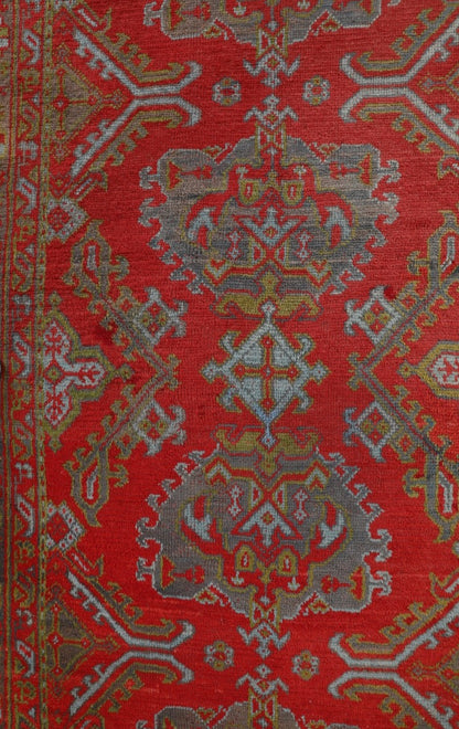 Handmade Fine Antique Turkish Oushak Wool Area Rug