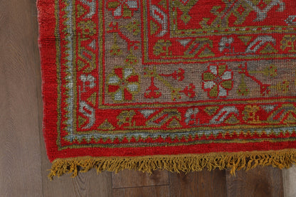 Handmade Fine Antique Turkish Oushak Wool Area Rug