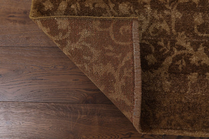 Hand-Knotted Fine Modern Wool Indian Brown Area Rug