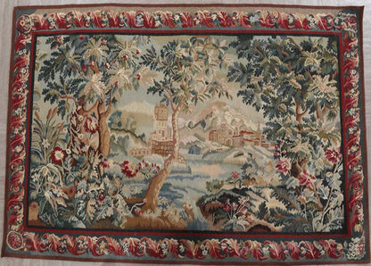 Unique Fine Romanian Handmade Pure Silk Tapestry