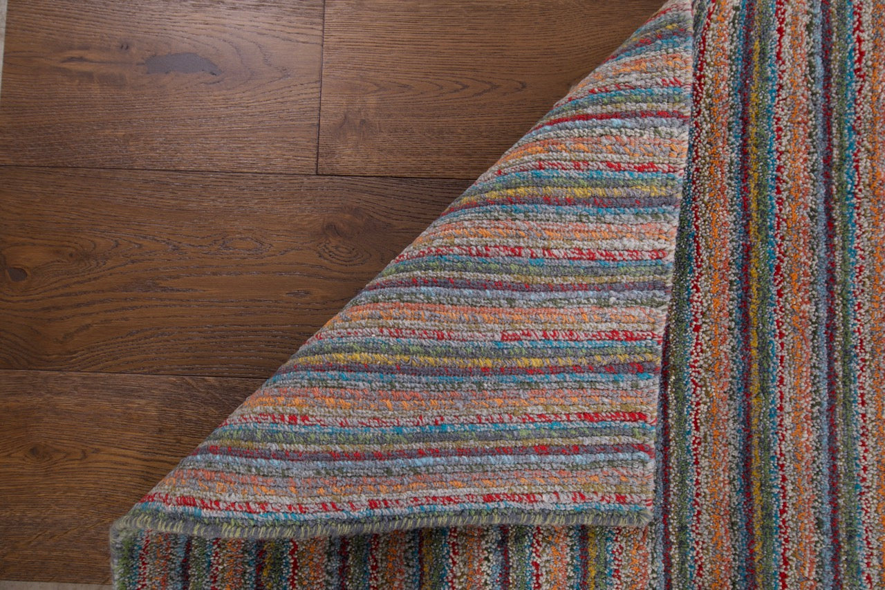 Handmade Indian Modern Striped  Wool Kilim product image #27609765281962
