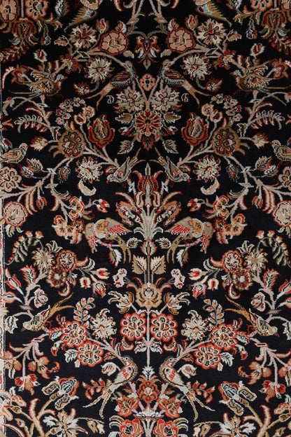 Fine Handmade Kashmir Floral Birds Design Rug