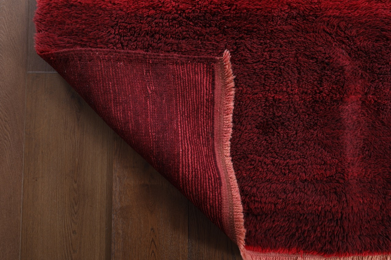 Red Turkish High Pile Vegetable-Dyed Handwoven Rug product image #27630735589546