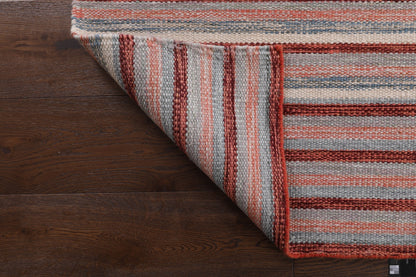 Handmade Modern Striped Multicolor Wool Kilim-id6
