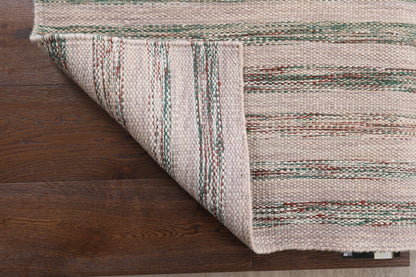 Handmade Modern Striped Multicolor Wool Kilim