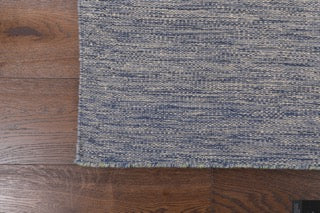 Modern Wool  Denim Blue Kilim  Flat Weave-id3
