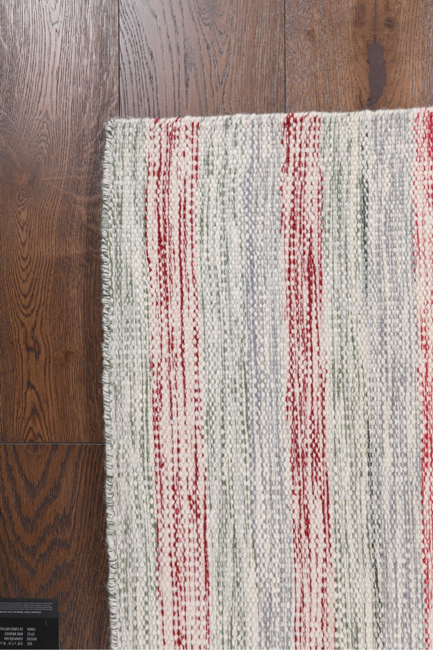 Modern Handmade Multicolor Striped Wool Nepali Flat Weave Kilim product image #27775274942634