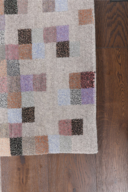 Modern Wool Handmade Multicolor Area Rug.-id2

