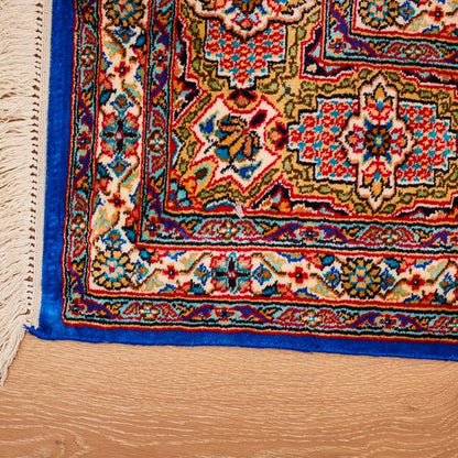Kashmir Handcrafted Silk Area Rug Persian Gonbad Design-id5

