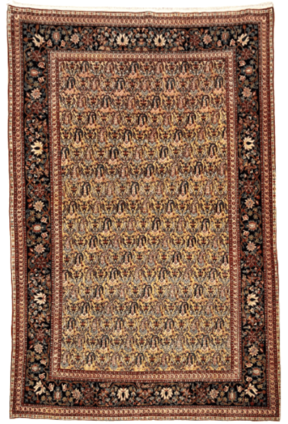 Fine Handmade Real Persian Farahan Antique Boteh Paisley Area Rug