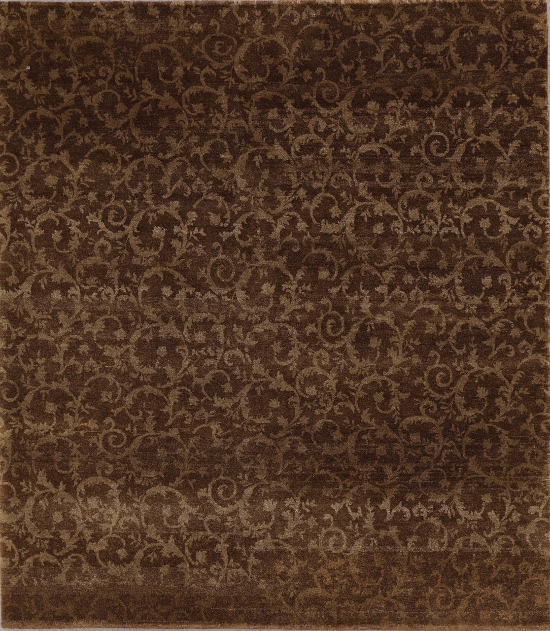 Hand-Knotted Fine Modern Wool Indian Brown Area Rug