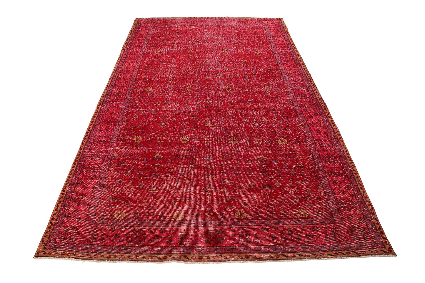 Vintage Wool Handmade Turkish Red Carpet