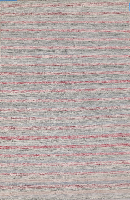 Modern Handmade Multicolor Striped Wool Nepali Flat Weave Kilim-id1
