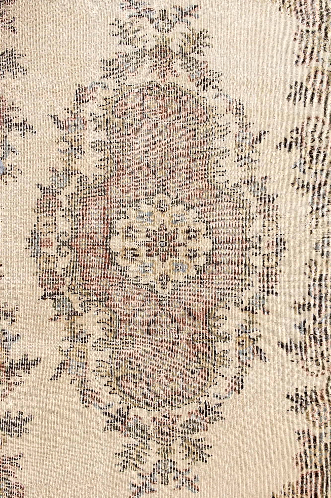 Hand-Knotted Medallion Floral Vintage Turkish Wool Area Rug With Kerman Persian Design product image #27555404349610