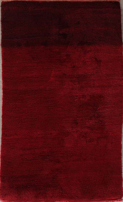 Red Turkish High Pile Vegetable-Dyed Handwoven Rug-id2
