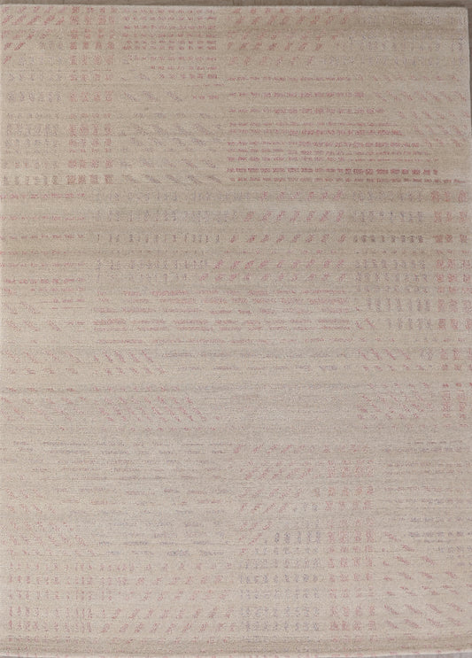 Modern Wool Multicolor Handwoven Area Rug From Nepal Area