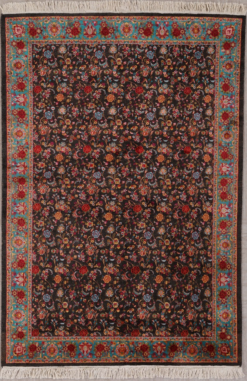 Fine Silk on Silk Kashmir Floral Fine Rug product image #27783646707882