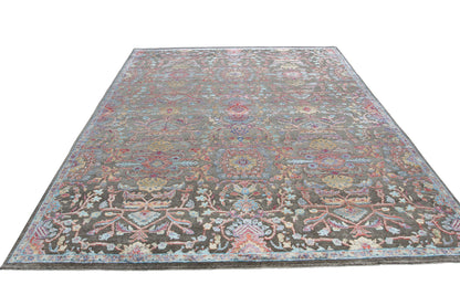 Modern Fine Hand-Knotted Wool & Silk Indian Carpet-id5
