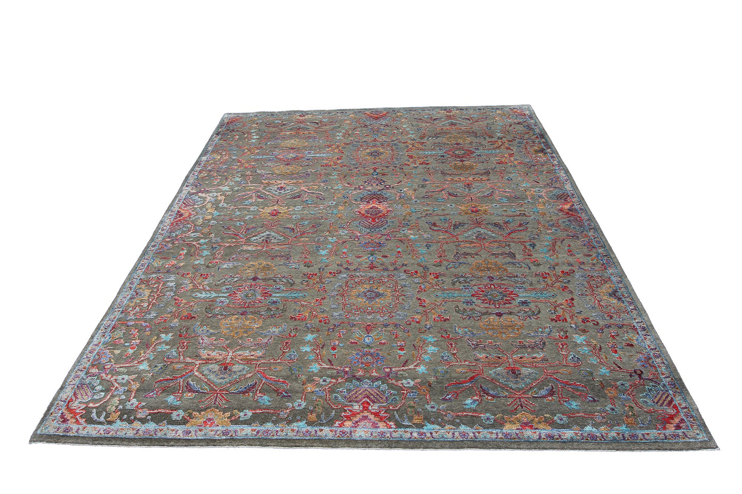 Modern Fine Hand-Knotted Wool & Silk Indian Carpet product image #27555860250794