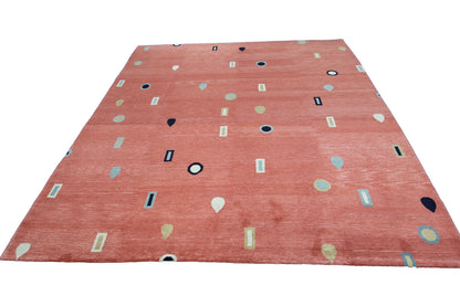 Handmade Indian Tibetan Handmade Wool Carpet With Contemporary Navajo Design-id7

