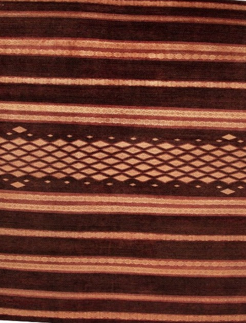 Indian Modern Wool And  Silk Navajo Rug