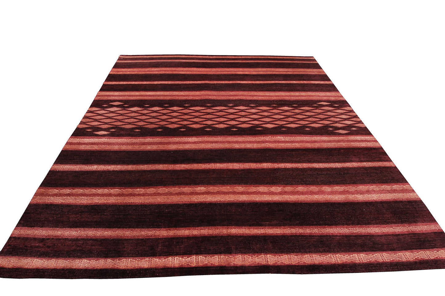 Indian Modern Wool And  Silk Navajo Rug