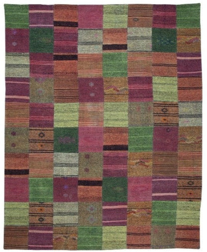 Modern Turkish Patchwork Wool Area Rug