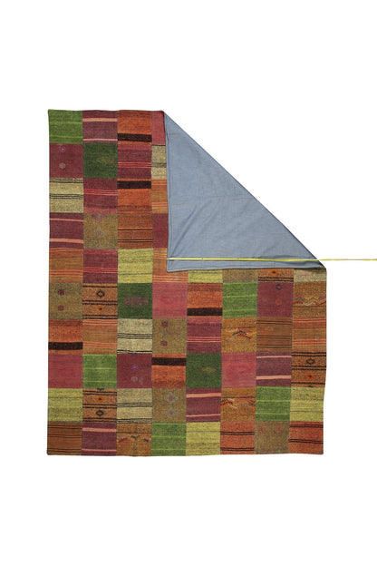 Modern Turkish Patchwork Wool Area Rug