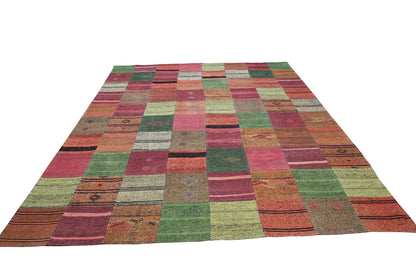 Modern Turkish Patchwork Wool Area Rug