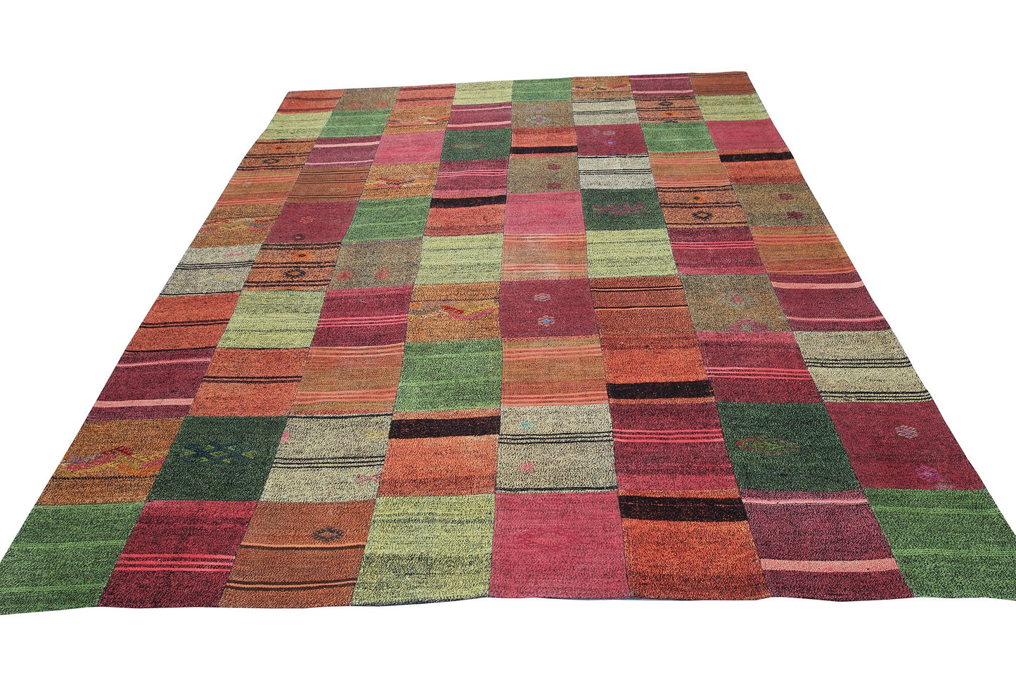 Modern Turkish Patchwork Wool Area Rug