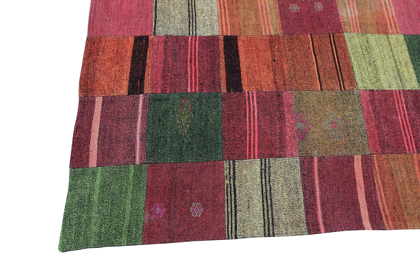 Modern Turkish Patchwork Wool Area Rug