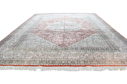 China Traditional Handmade Medallion Semi Antique Rug-id7
