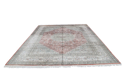 China Traditional Handmade Medallion Semi Antique Rug-id8
