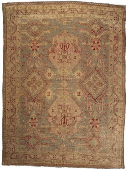 Turkish Fine Antique Oushak Handmade Wool Rug