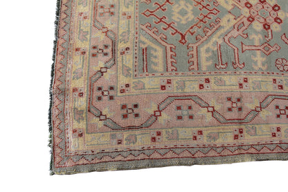 Turkish Fine Antique Oushak Handmade Wool Rug