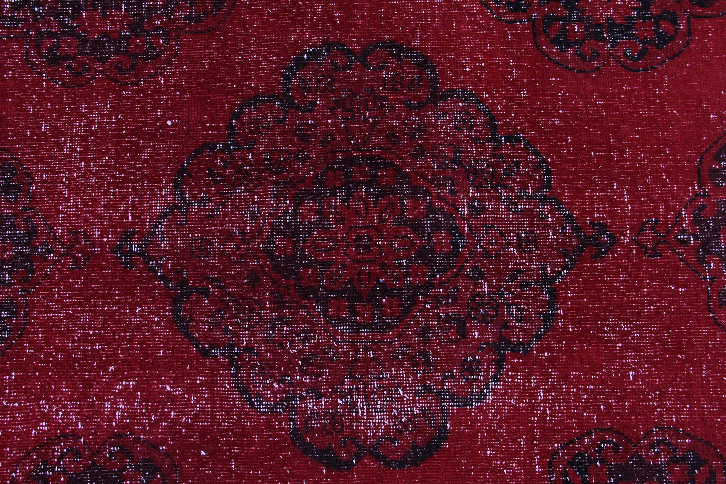 Red Black Turkish Vintage Wool Hand-Knotted Runner Rug product image #27556202938538