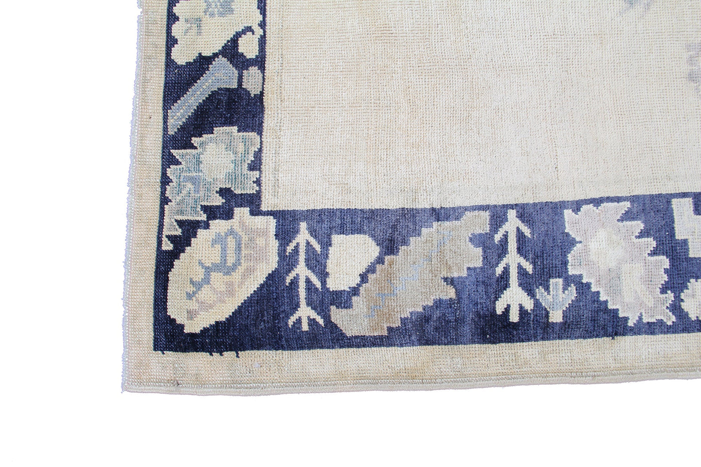 Blue Beige Grey Turkish Handmade Runner Rug