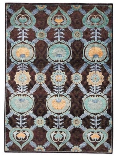 Indian Modern Fine Hand-Knotted Wool & Silk Area Rug product image #27555391832234