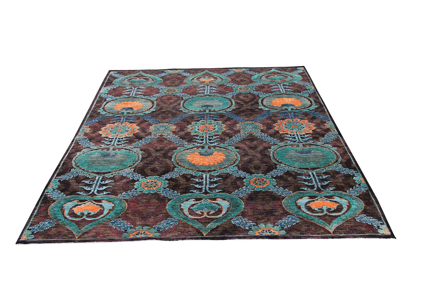 Indian Modern Fine Hand-Knotted Wool & Silk Area Rug product image #27555391930538