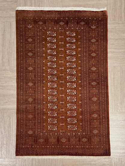 Wool Hand-Knotted Bokhara Rug From Pakistan.-id7
