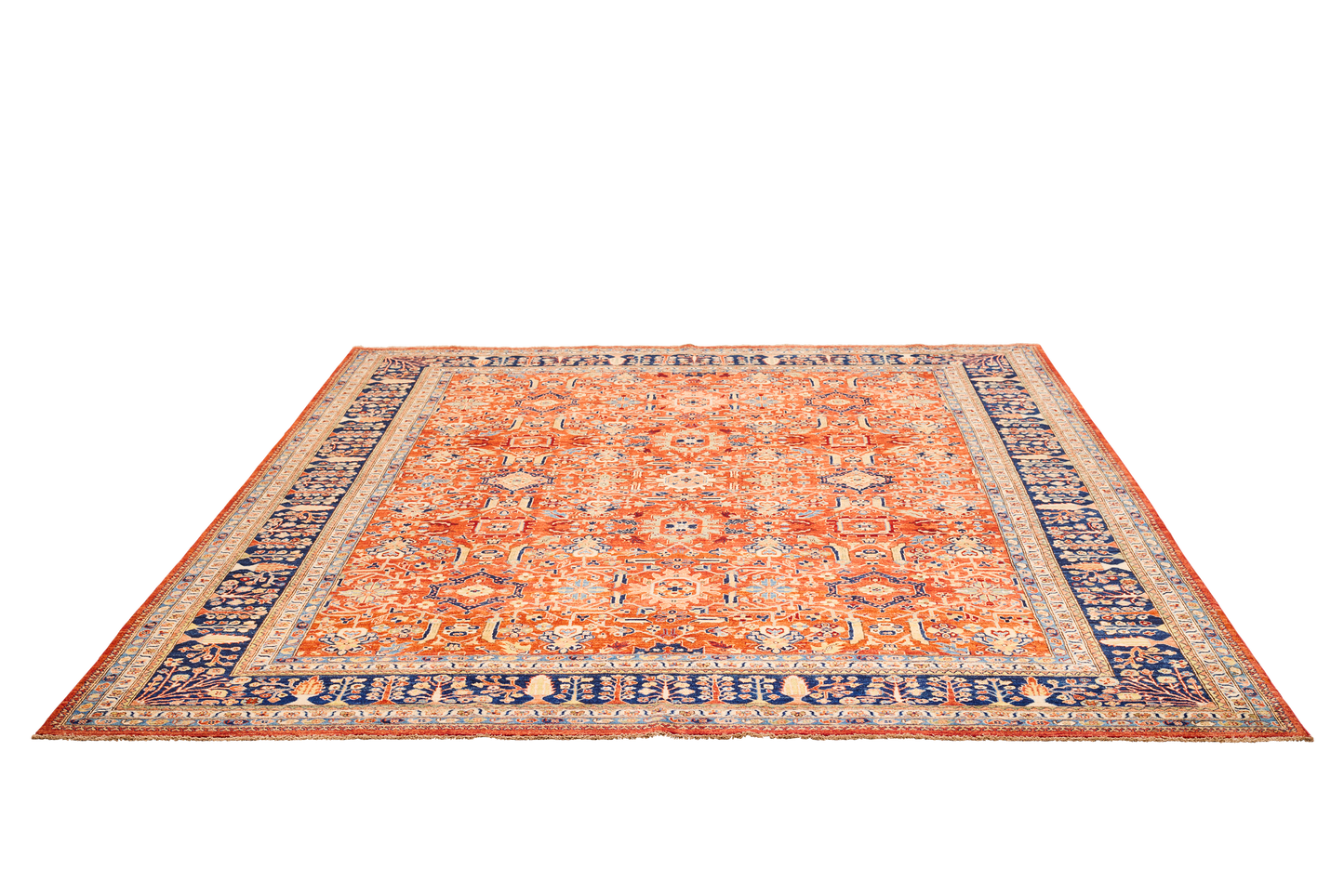 Pakistani Traditional Heriz  Vegetable Dyed Wool Area Rug.