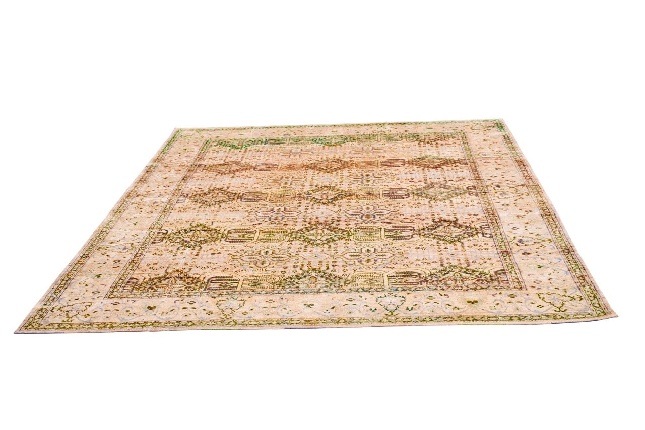 Indian Transitional Silk Multicolor Modern Silk Rug product image #27139495428266