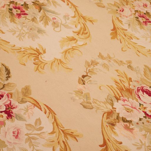 China Aubusson Floral Flat-Weave Wool Rug