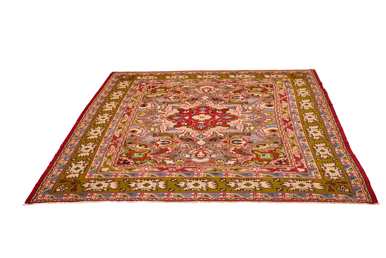 Turkish Handmade Wool Kilim Area Rug